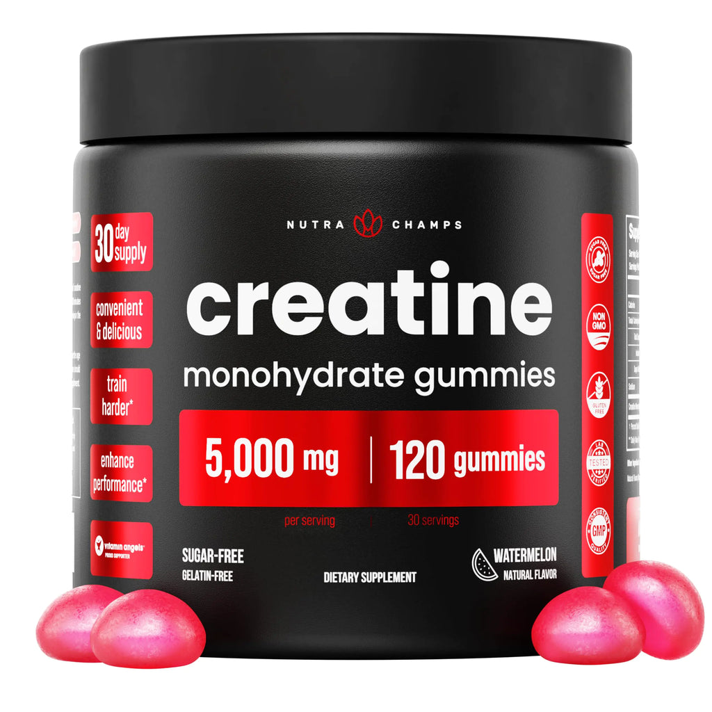 Creatine Gummies for Men & Women - 5g Sugar Free Chewable Creatine Monohydrate Gummies - Supports Protein Synthesis Muscle Recovery & Workout Performance - 120 Creatine Gummy Chews